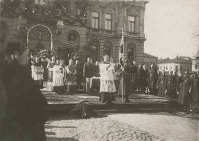 Poświęcenie sztandaru 1 P.S.P. na Rynku nowosądeckim 21 października 1928 r., AF 1471