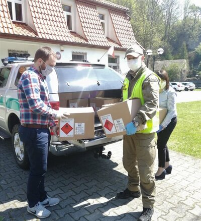 KaOSG pomagał w dystrybucji środków ochrony osobistej i płynów do dezynfekcji