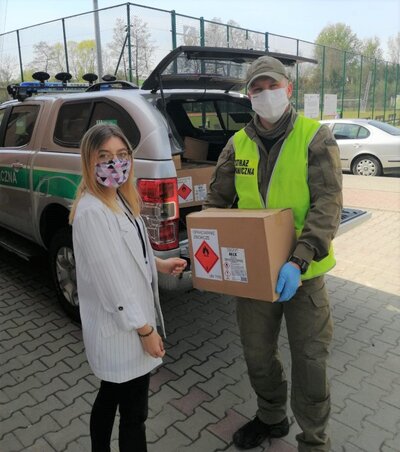 KaOSG pomagał w dystrybucji środków ochrony osobistej i płynów do dezynfekcji
