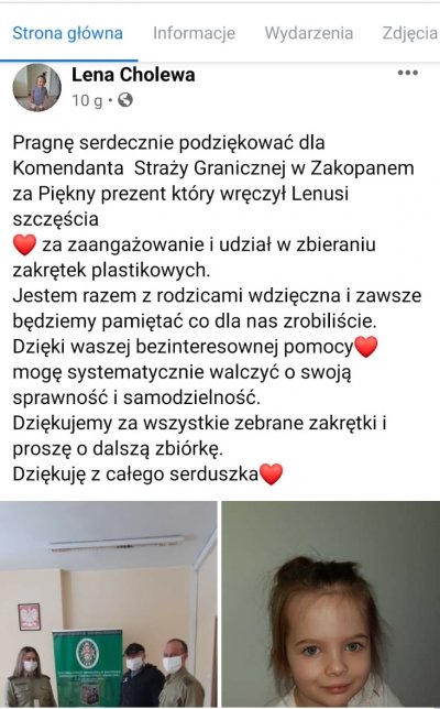 Podziękowanie dla Komendanta PSG w Zakopanem