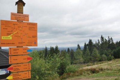 42 Turystyczny Zlot im. majora Juliana Zubka Funkcjonariusze Karpackiego Oddziału SG wystawiają uroczysty posterunek przed pomnikiem partyzantów na Hali Łabowskiej